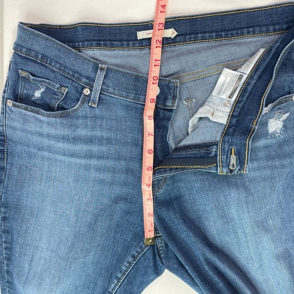 Levi’s Curvy Skinny Distressed Jeans Medium Wash Size 32 - Picture 9 of 11